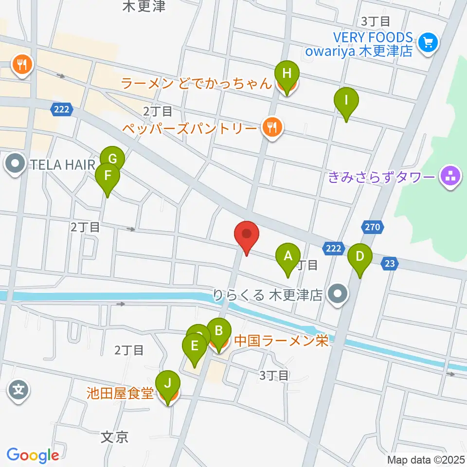 コンドー楽器 本店ショールーム周辺のファミレス・ファーストフード一覧地図