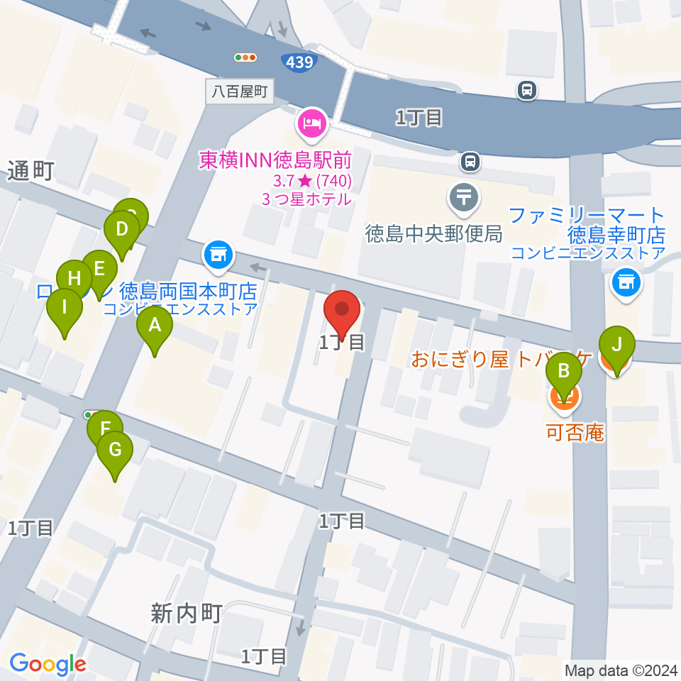 黒崎楽器本店周辺のファミレス・ファーストフード一覧地図