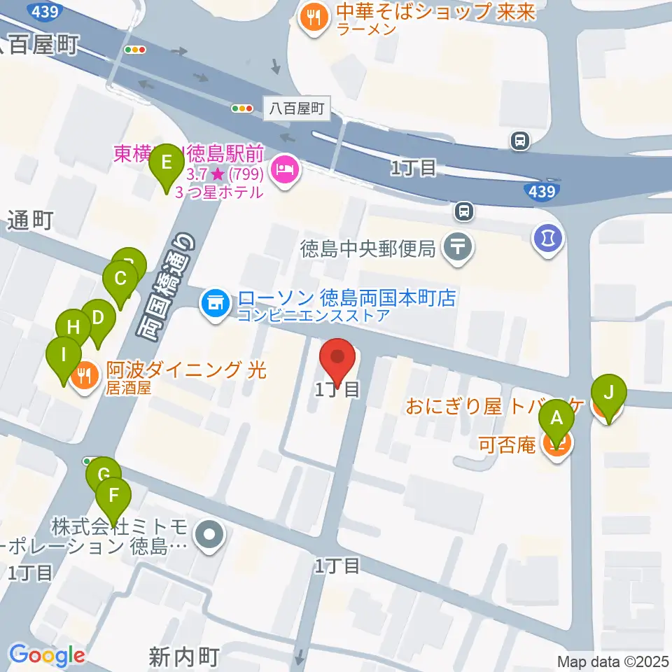 黒崎楽器本店周辺のファミレス・ファーストフード一覧地図