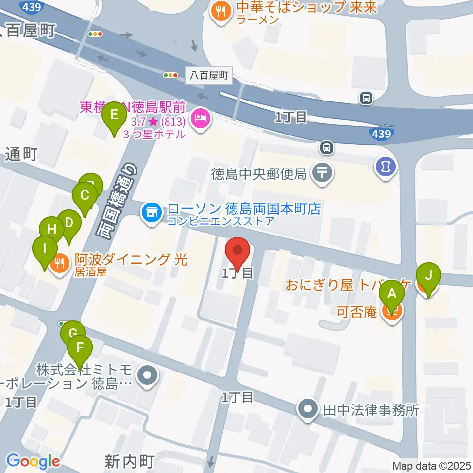 黒崎楽器本店周辺のファミレス・ファーストフード一覧地図