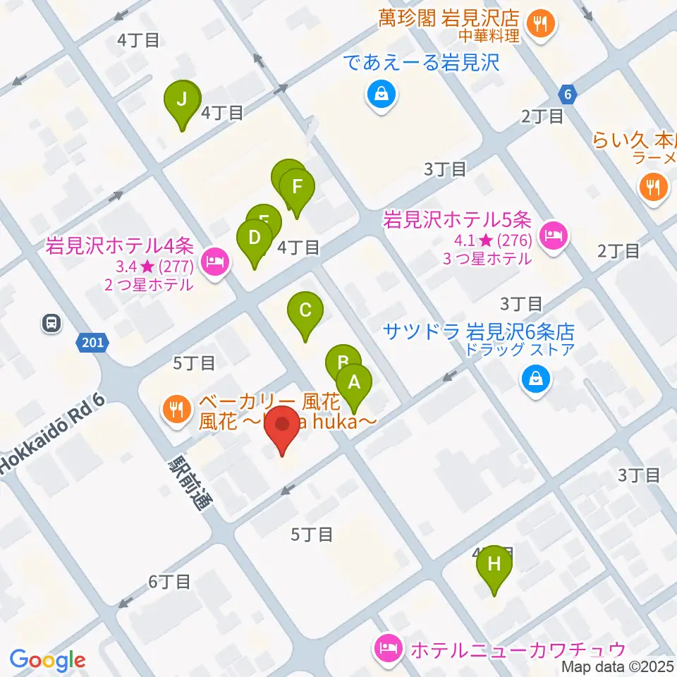 北海道教育楽器 ミュージックショップバンバン周辺のファミレス・ファーストフード一覧地図