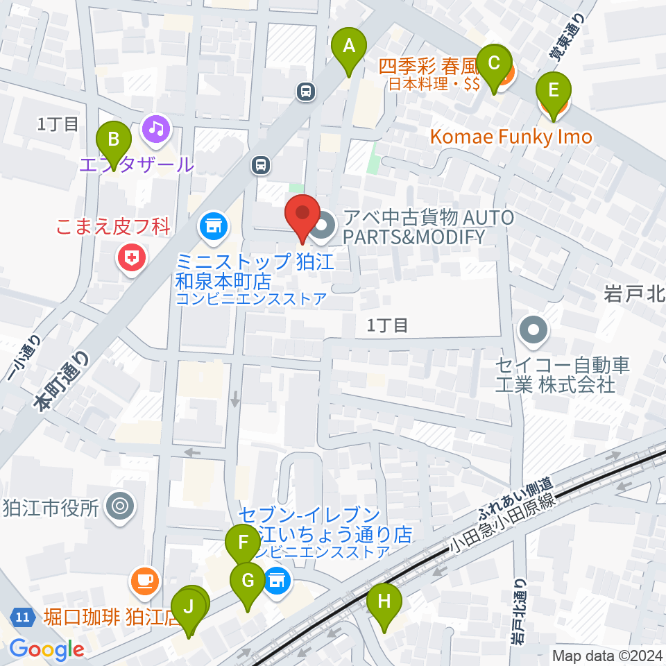 泉州尺八工房周辺のファミレス・ファーストフード一覧地図