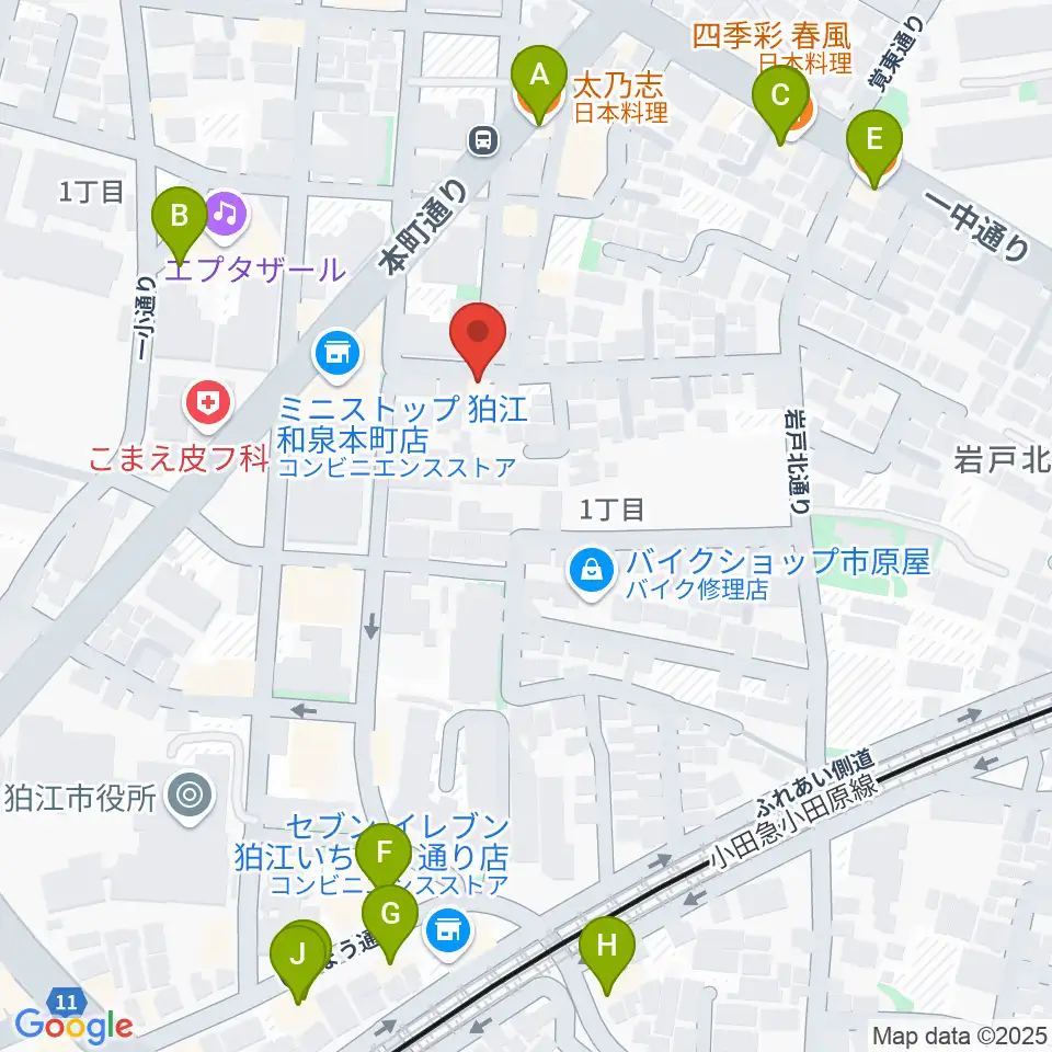 泉州尺八工房周辺のファミレス・ファーストフード一覧地図