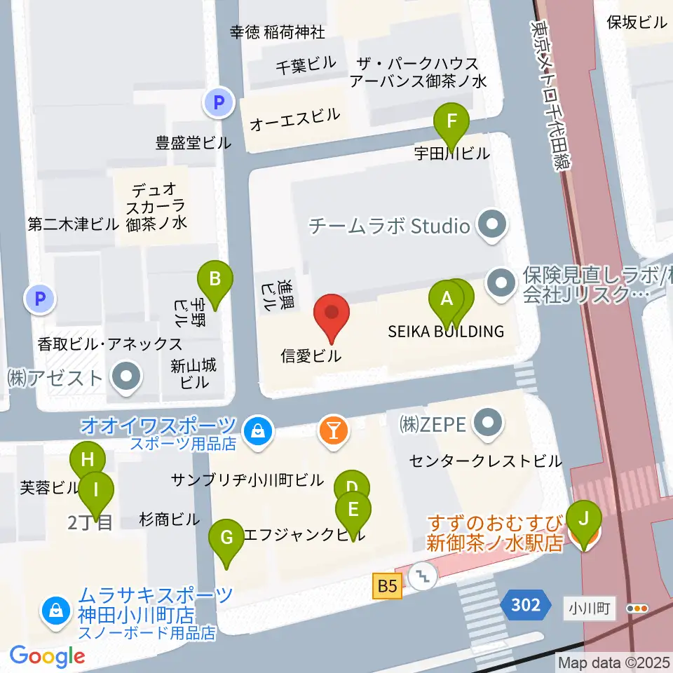ラックギター周辺のファミレス・ファーストフード一覧地図