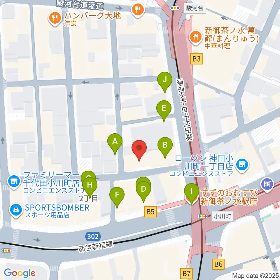 ラックギター周辺のファミレス・ファーストフード一覧地図