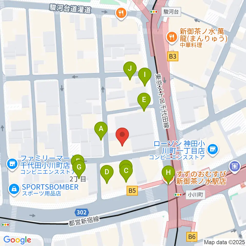 ラックギター周辺のファミレス・ファーストフード一覧地図