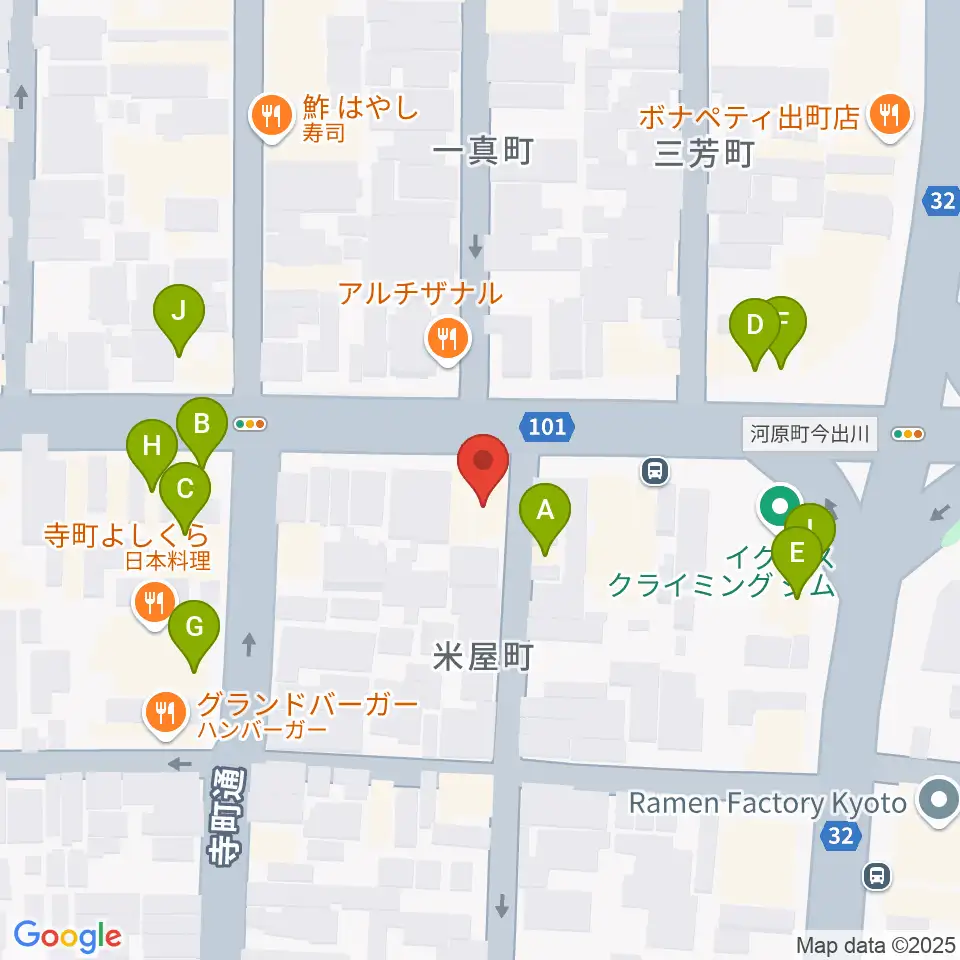 マツヲ楽器周辺のファミレス・ファーストフード一覧地図