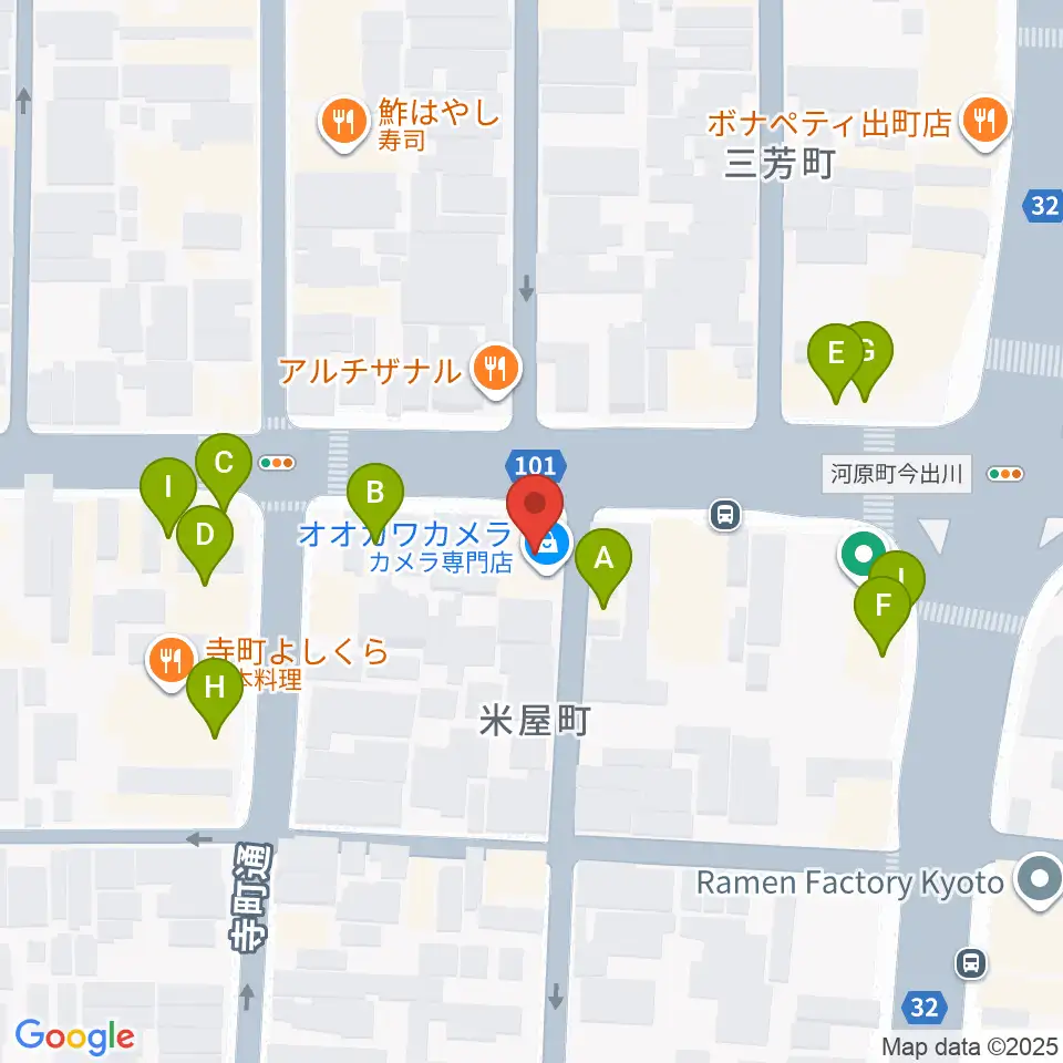 マツヲ楽器周辺のファミレス・ファーストフード一覧地図