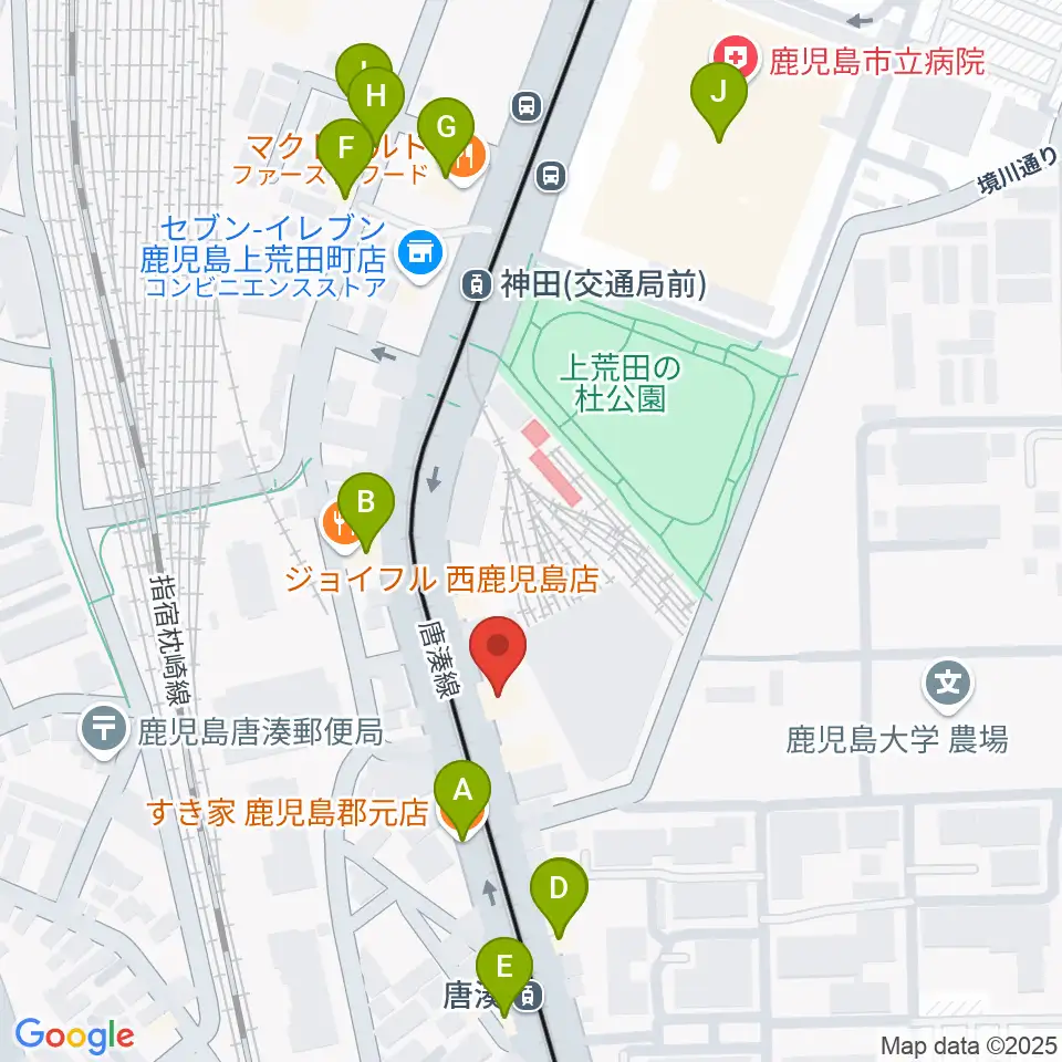 松田ピアノ友社周辺のファミレス・ファーストフード一覧地図
