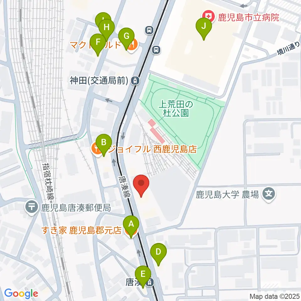 松田ピアノ友社周辺のファミレス・ファーストフード一覧地図