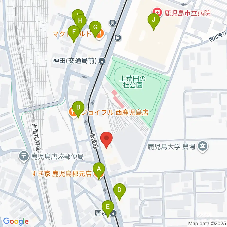 松田ピアノ友社周辺のファミレス・ファーストフード一覧地図