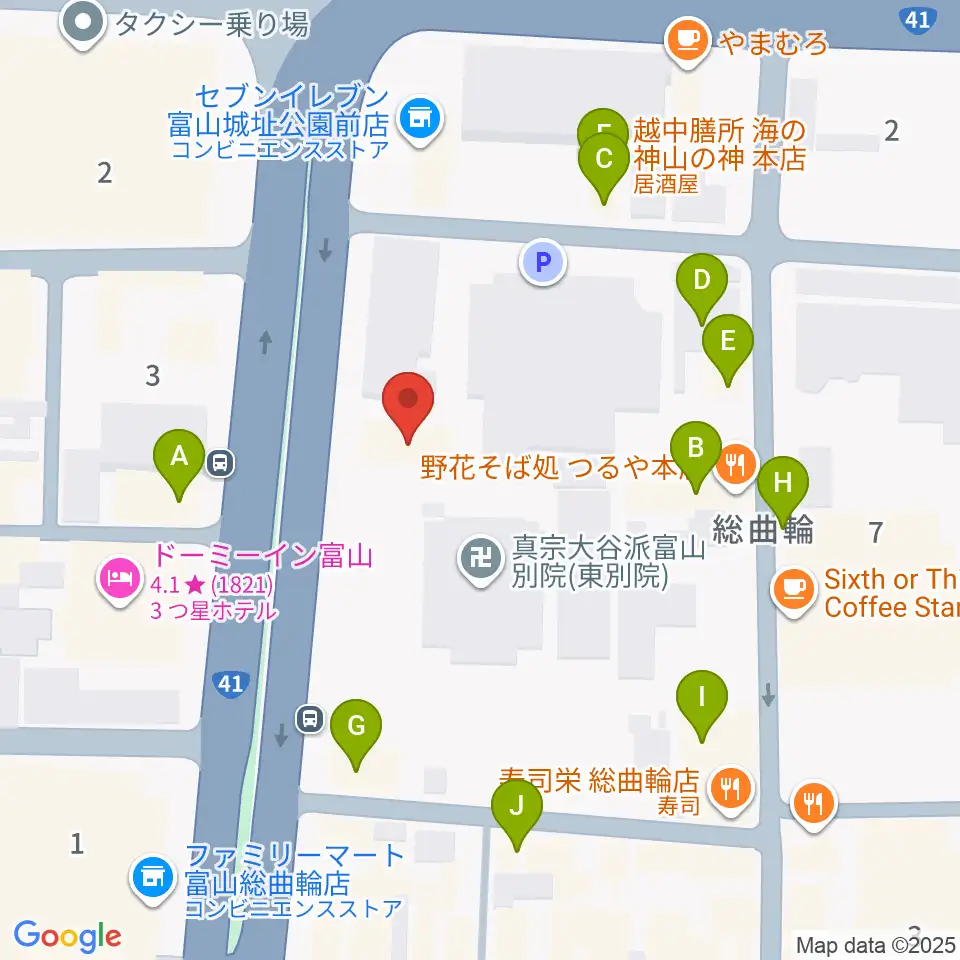 ミヤコ楽器店周辺のファミレス・ファーストフード一覧地図