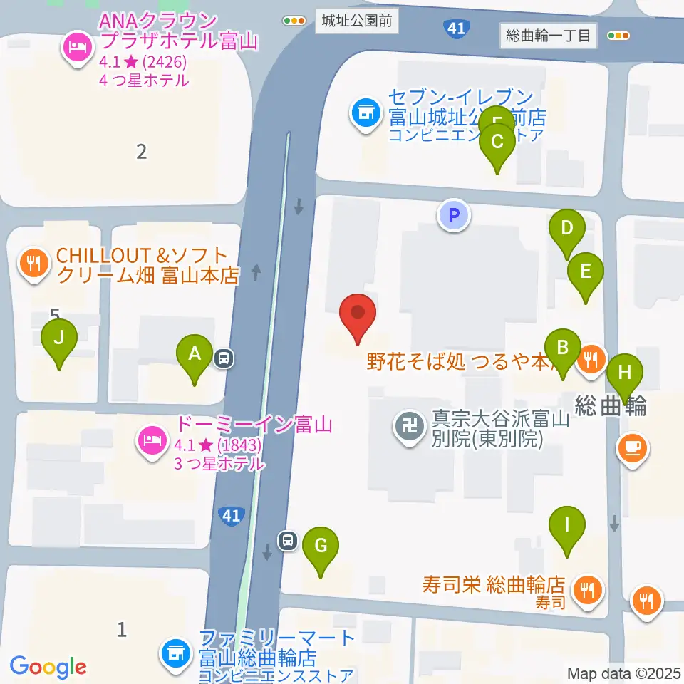 ミヤコ楽器店周辺のファミレス・ファーストフード一覧地図