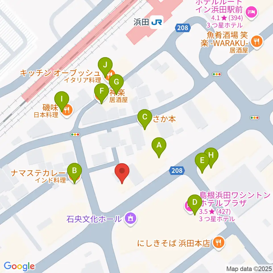 みずほ楽器周辺のファミレス・ファーストフード一覧地図