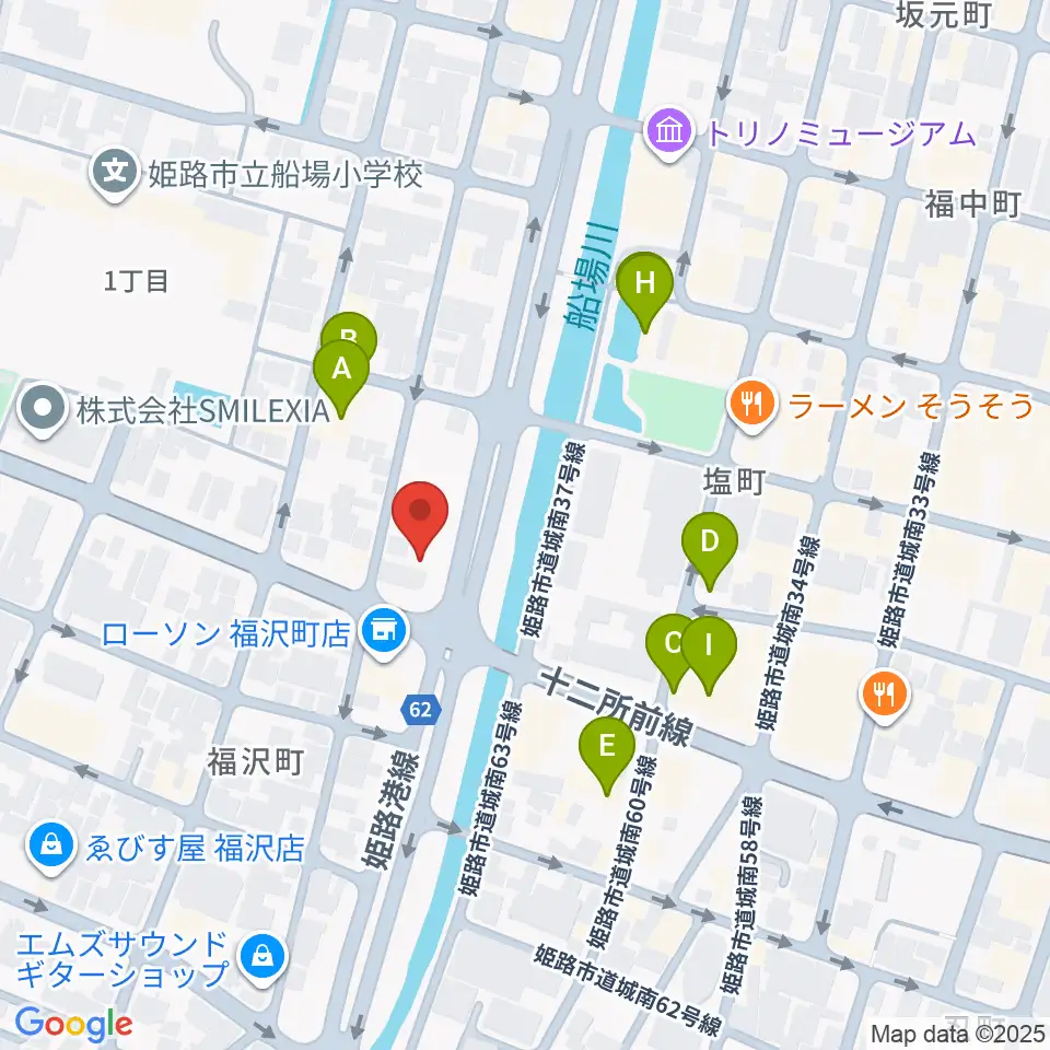 エムズサウンドギターショップ周辺のファミレス・ファーストフード一覧地図