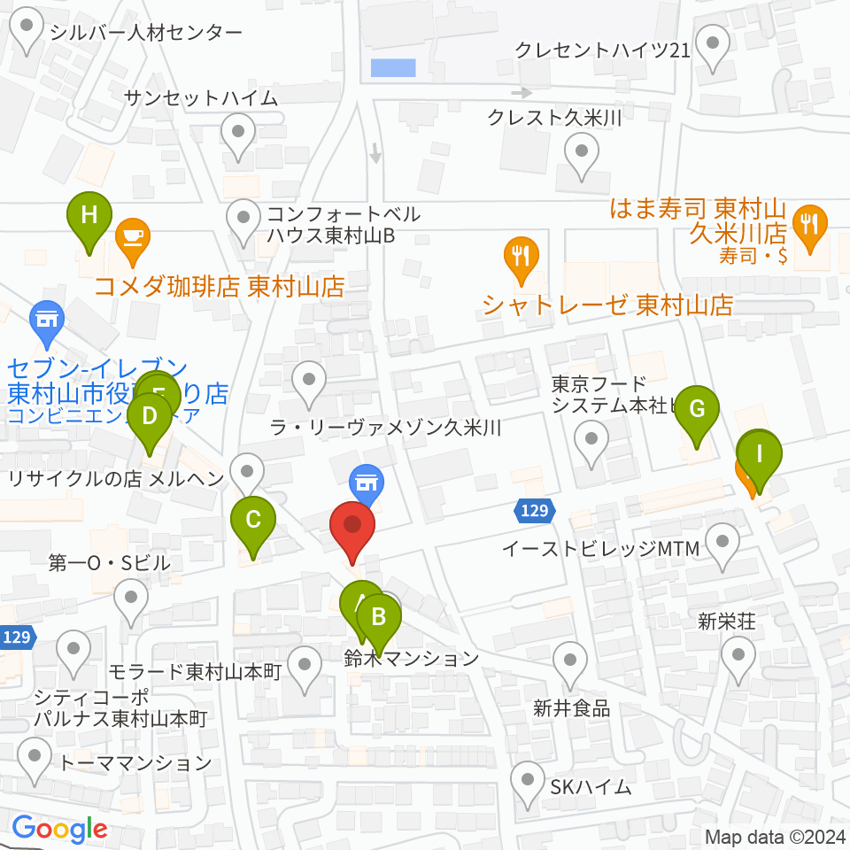 ムラコシ楽器店周辺のファミレス・ファーストフード一覧地図