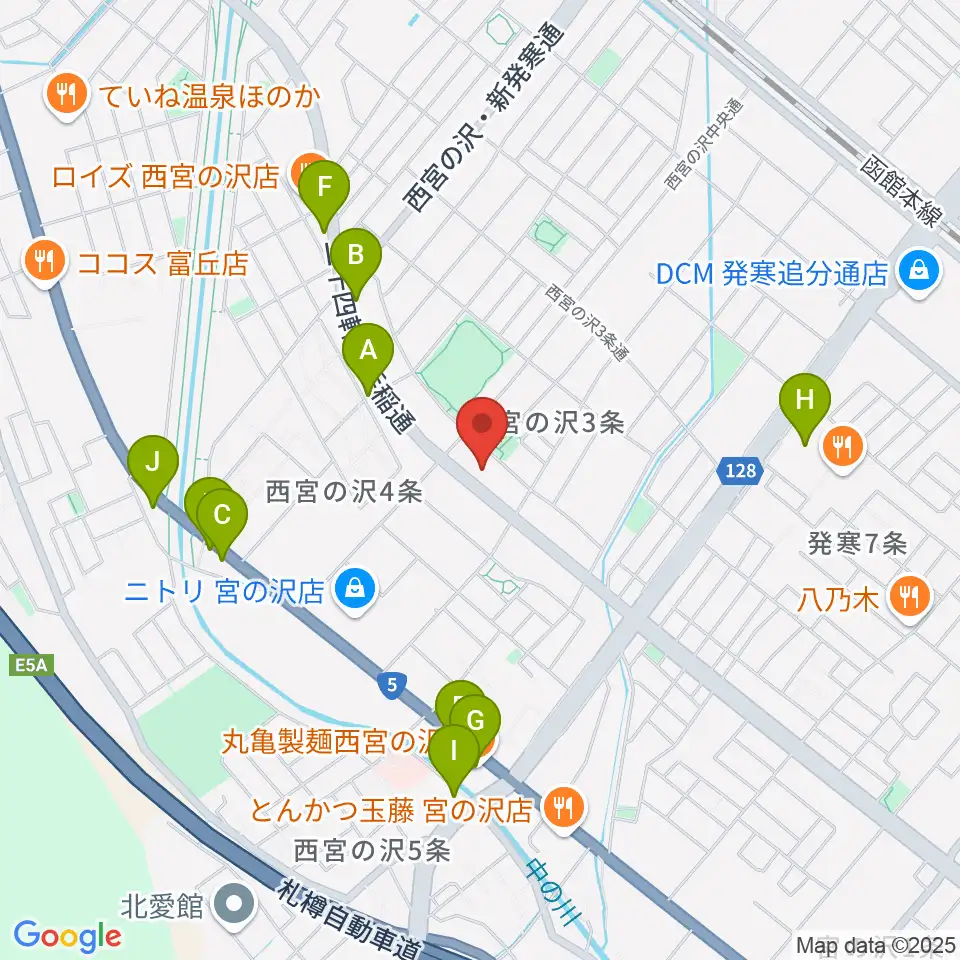 エルム楽器札幌本店周辺のファミレス・ファーストフード一覧地図