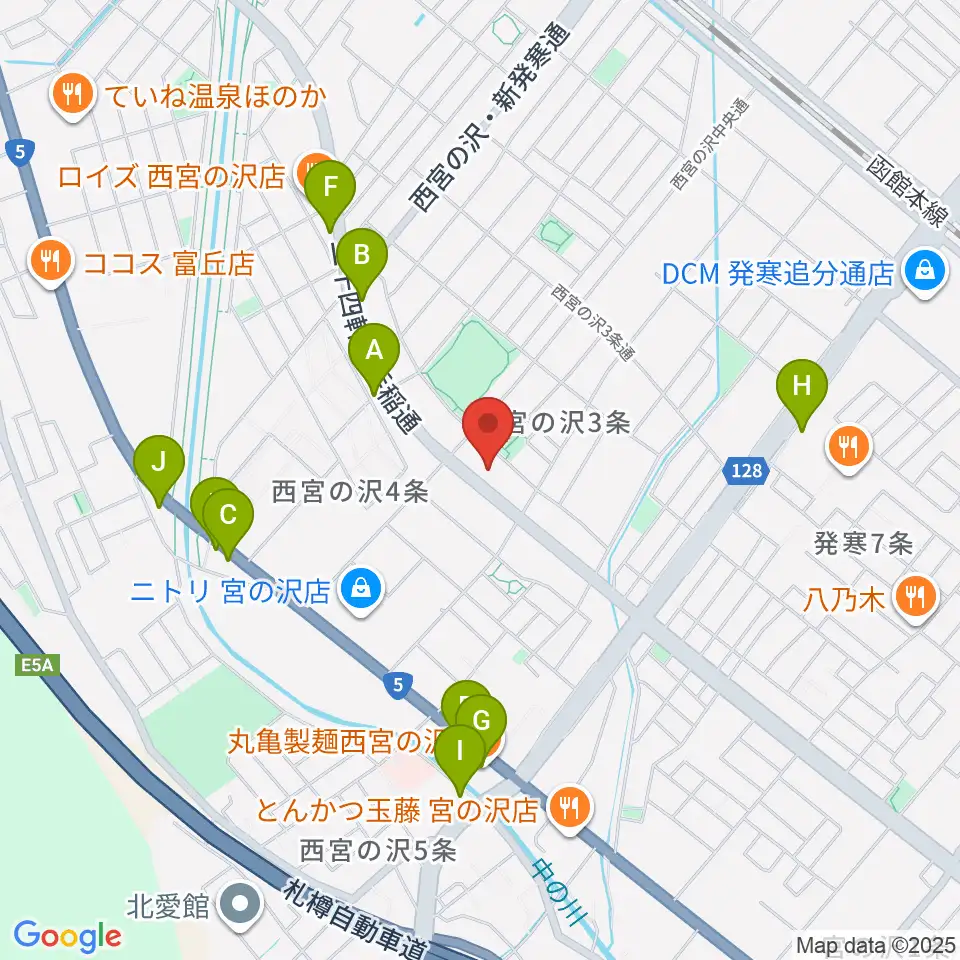 エルム楽器札幌本店周辺のファミレス・ファーストフード一覧地図