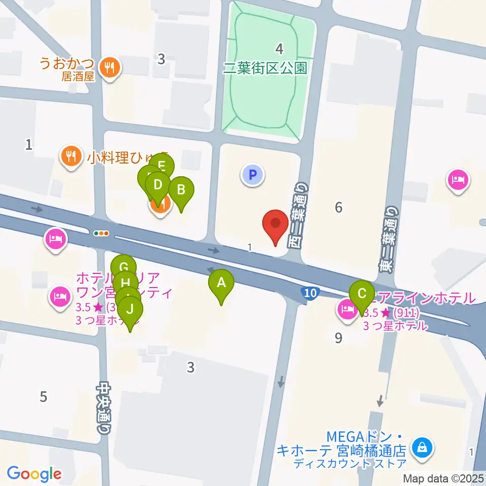 西村楽器 micc本店周辺のファミレス・ファーストフード一覧地図