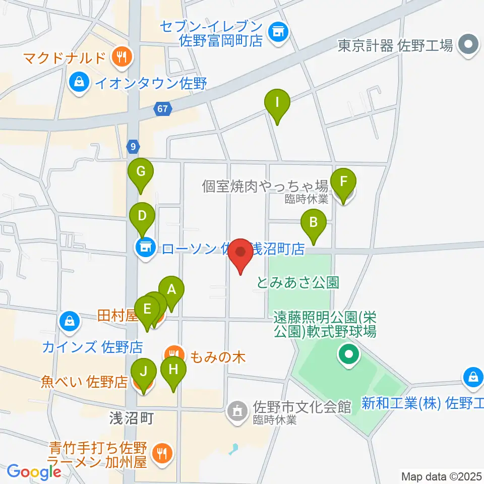 オンダ楽器周辺のファミレス・ファーストフード一覧地図