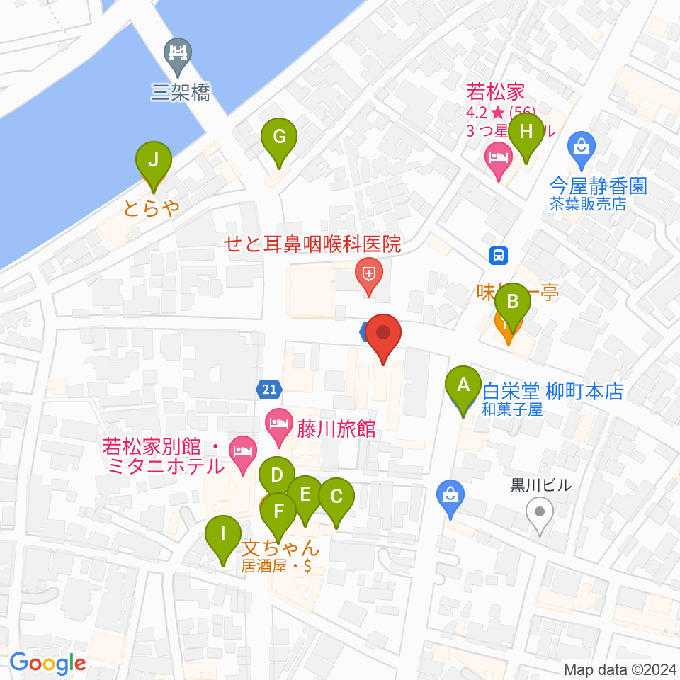 オオサカヤ 観音寺本店周辺のファミレス・ファーストフード一覧地図