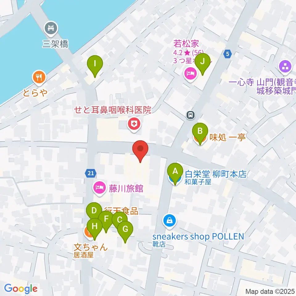 オオサカヤ 観音寺本店周辺のファミレス・ファーストフード一覧地図