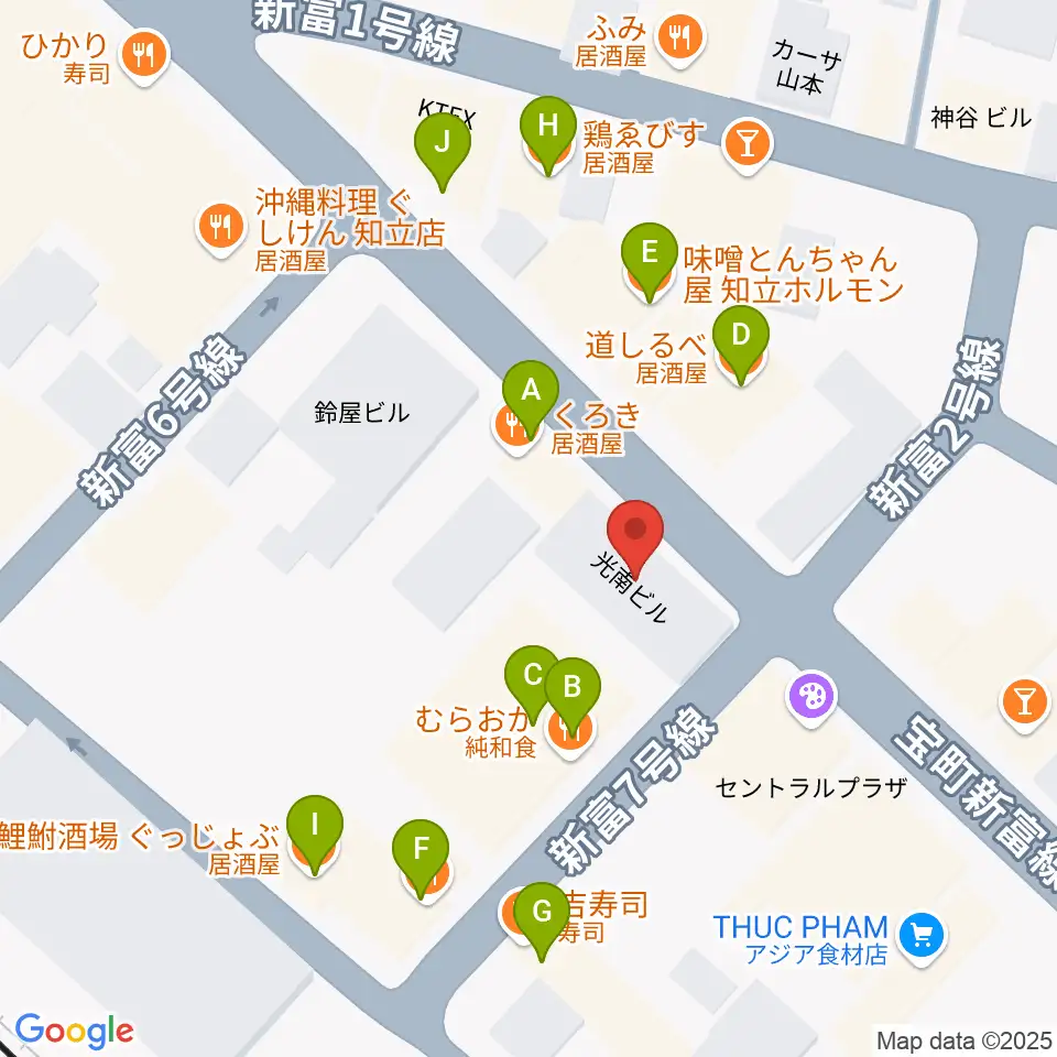 ピアノ百貨知立店周辺のファミレス・ファーストフード一覧地図