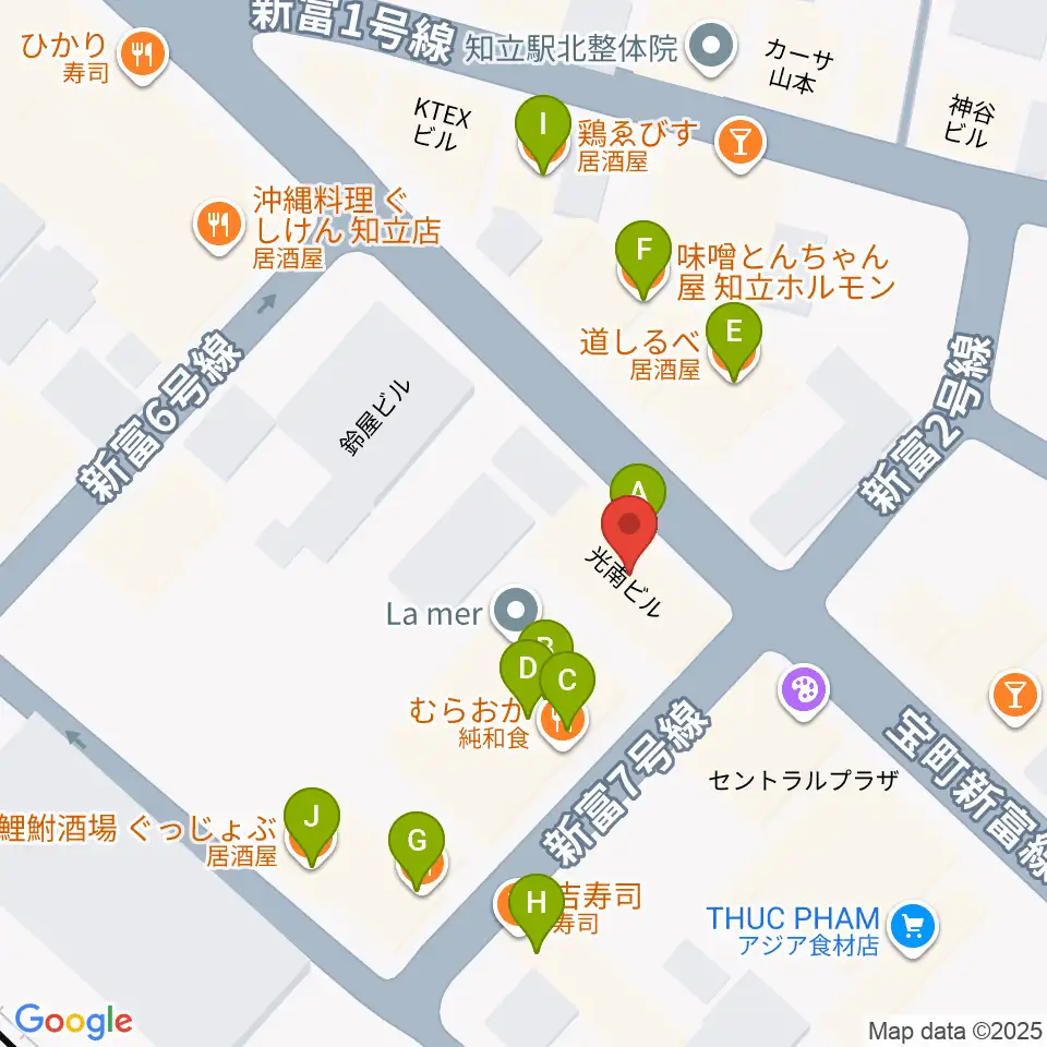 ピアノ百貨知立店周辺のファミレス・ファーストフード一覧地図