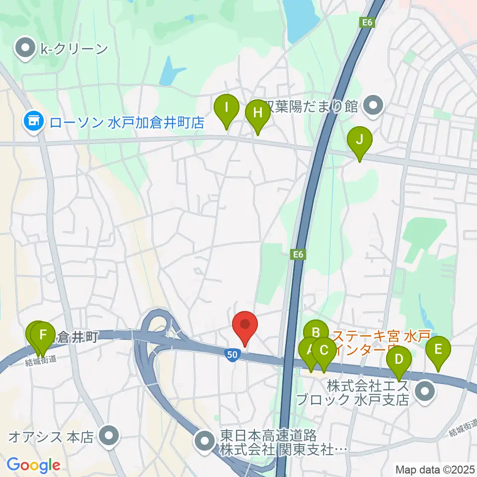 ピアノハウス水戸周辺のファミレス・ファーストフード一覧地図