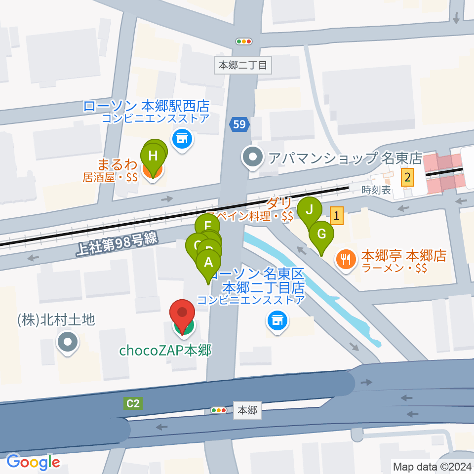 ピアノ百貨名古屋店周辺のファミレス・ファーストフード一覧地図