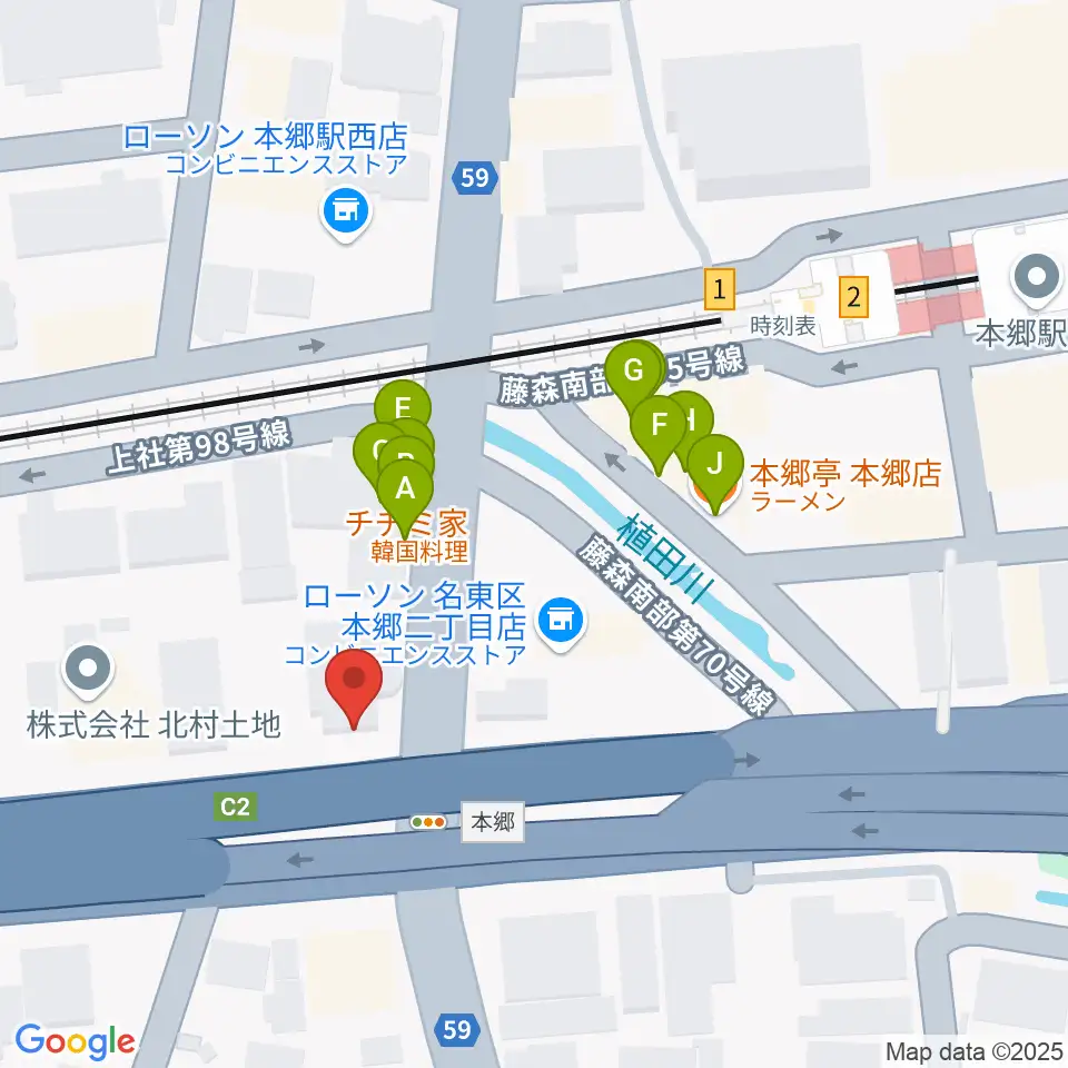 ピアノ百貨 名古屋店周辺のファミレス・ファーストフード一覧地図