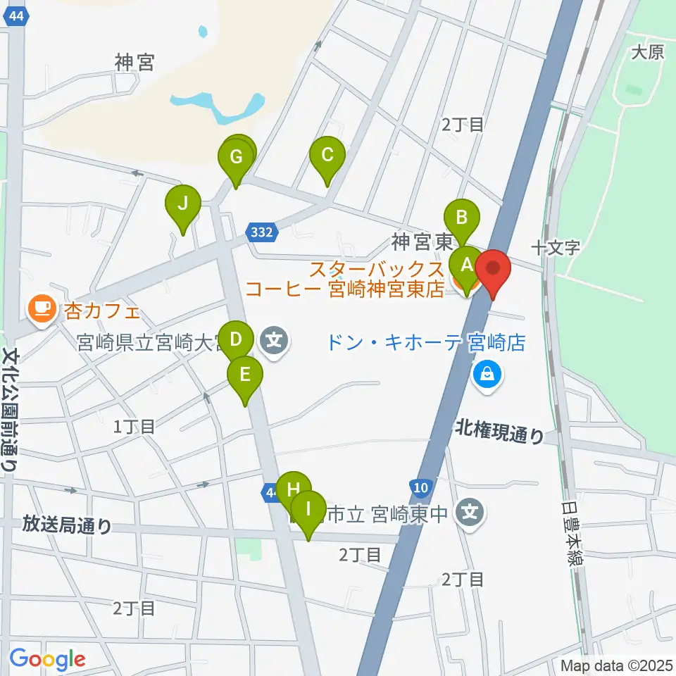 Piano Bank周辺のファミレス・ファーストフード一覧地図