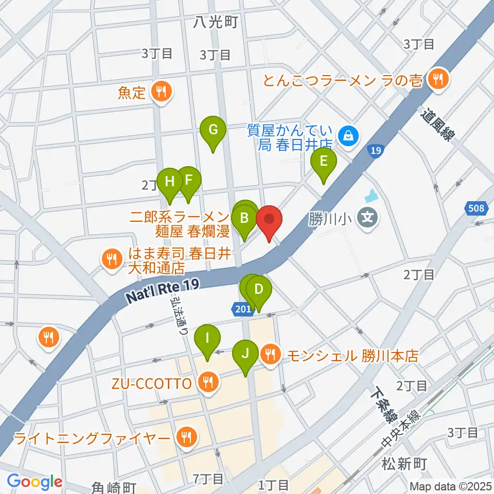 株式会社サカエ楽器周辺のファミレス・ファーストフード一覧地図