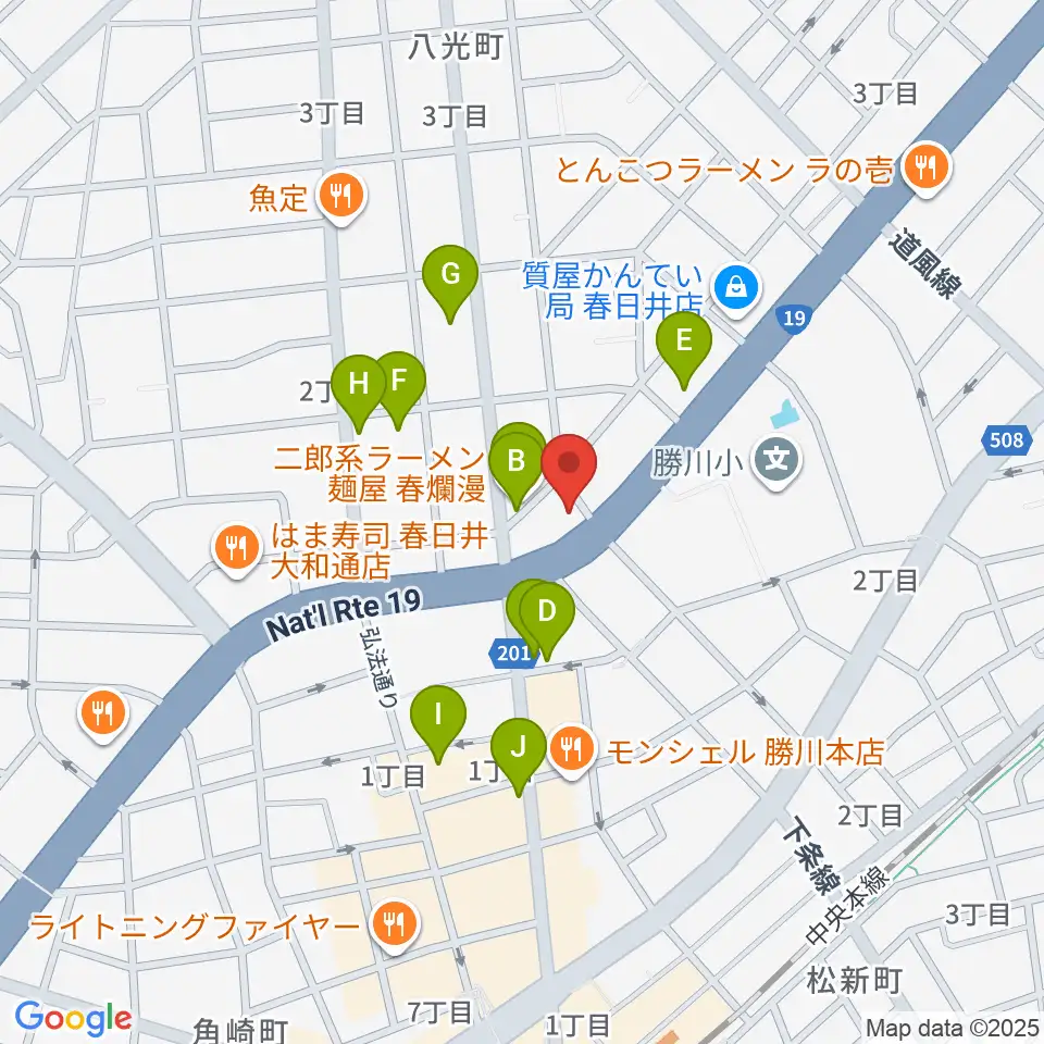 株式会社サカエ楽器周辺のファミレス・ファーストフード一覧地図