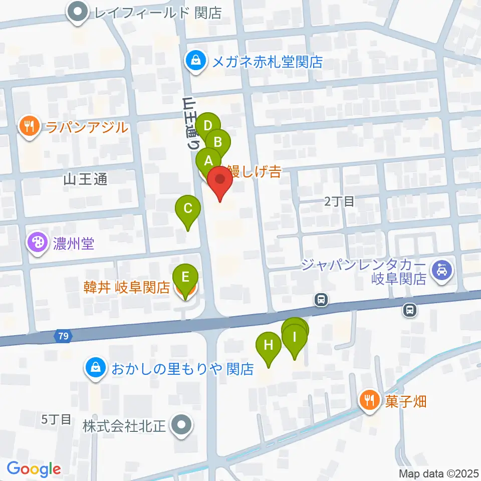 シノダ楽器周辺のファミレス・ファーストフード一覧地図