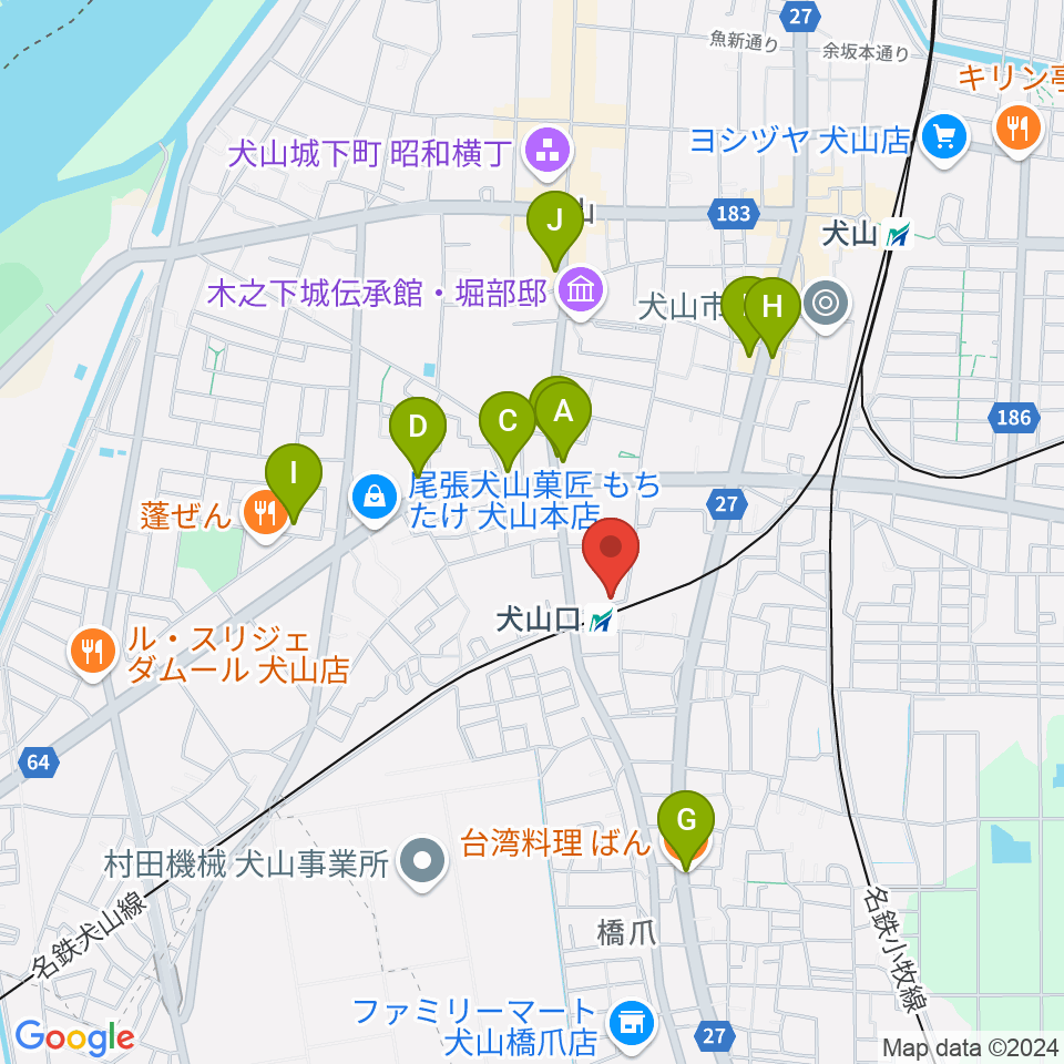 真和楽器周辺のファミレス・ファーストフード一覧地図