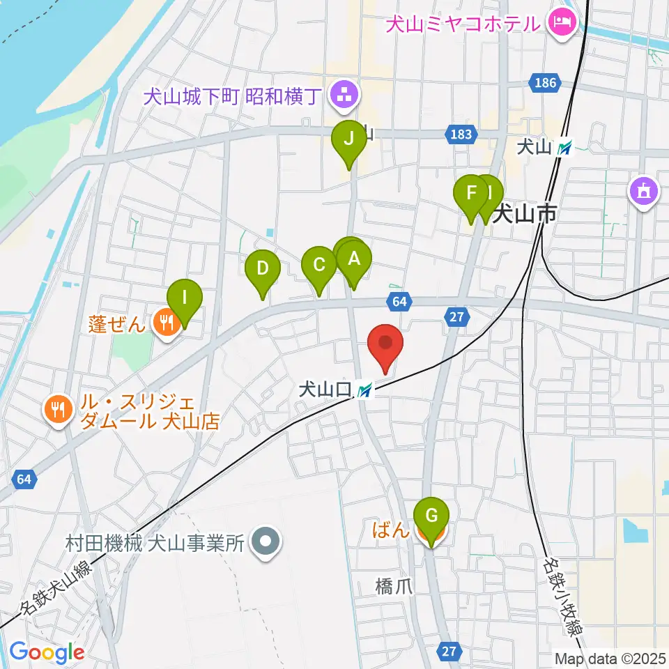 真和楽器周辺のファミレス・ファーストフード一覧地図