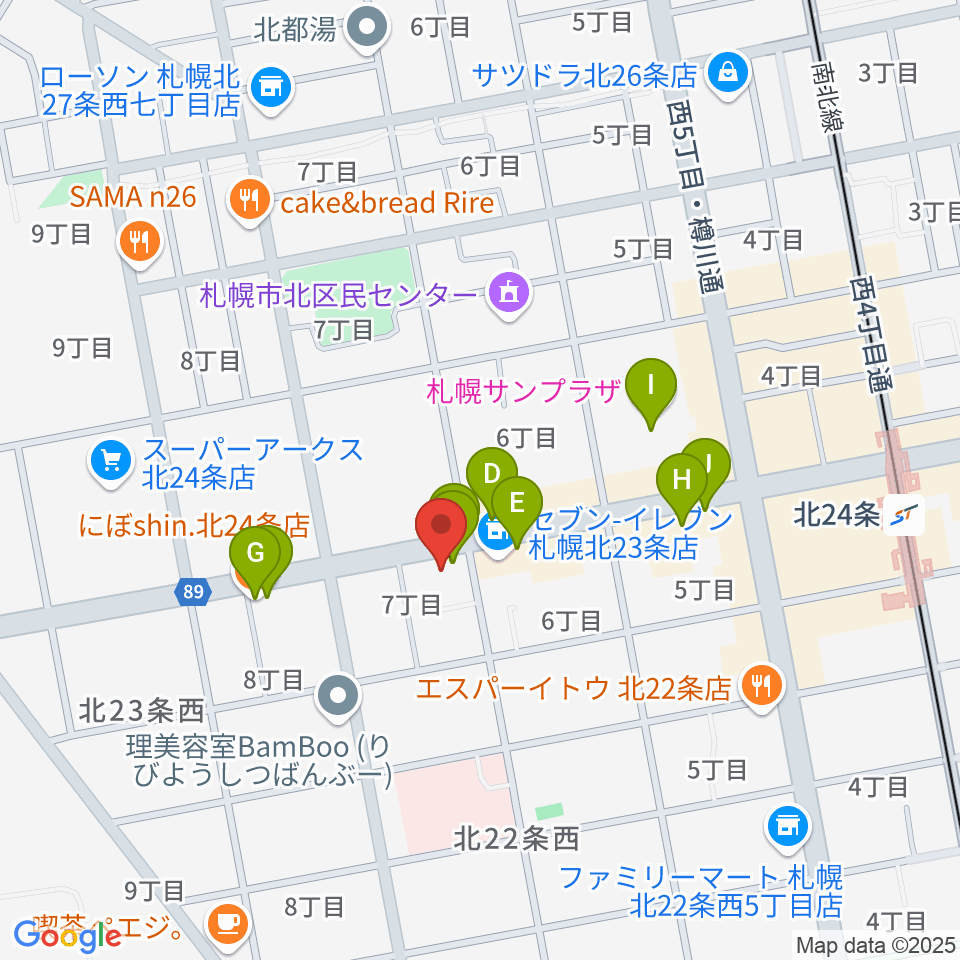 ジングル周辺のファミレス・ファーストフード一覧地図