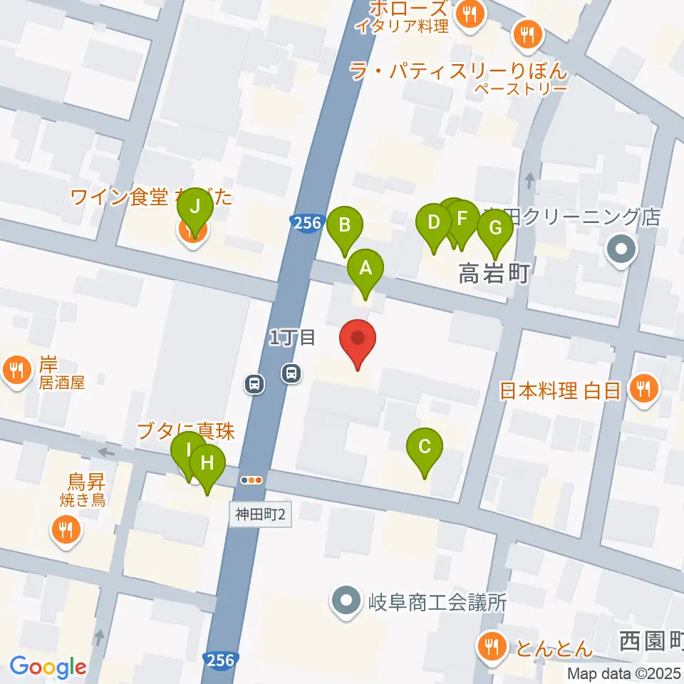 松栄堂楽器 本店周辺のファミレス・ファーストフード一覧地図