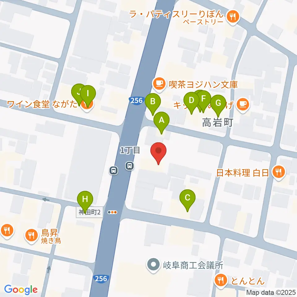 松栄堂楽器 本店周辺のファミレス・ファーストフード一覧地図