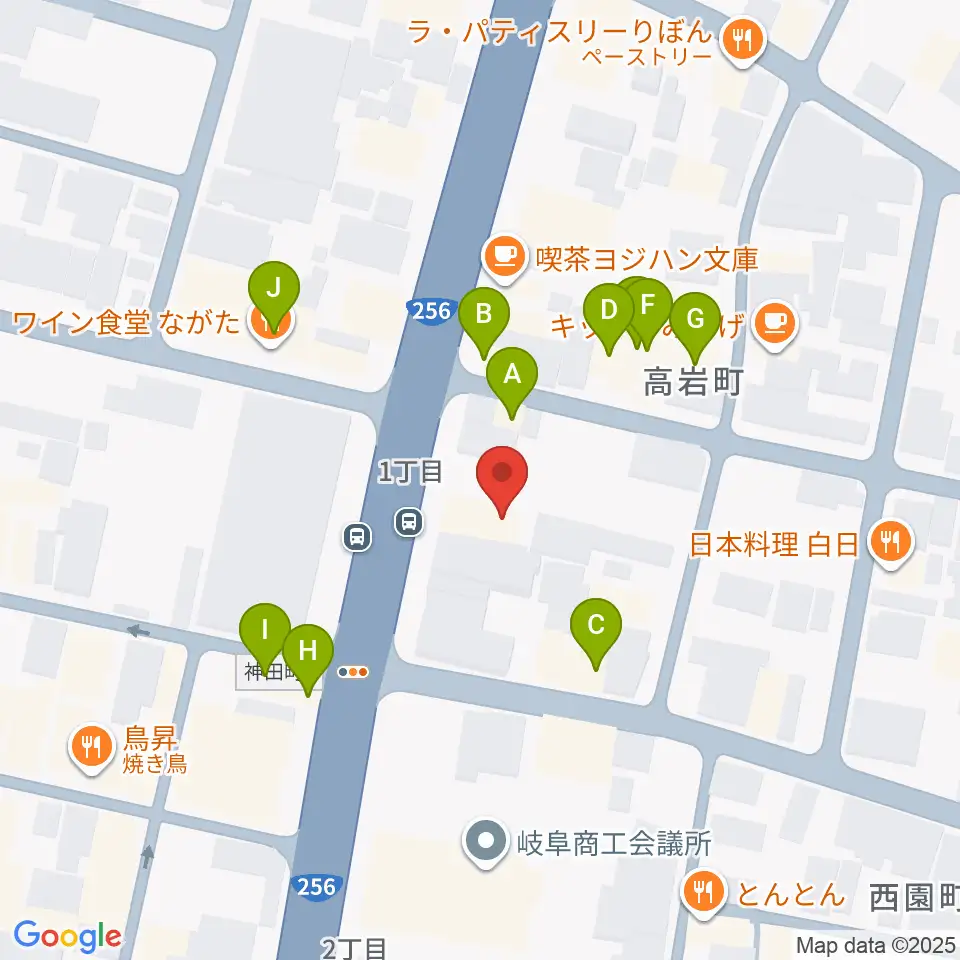 松栄堂楽器 本店周辺のファミレス・ファーストフード一覧地図