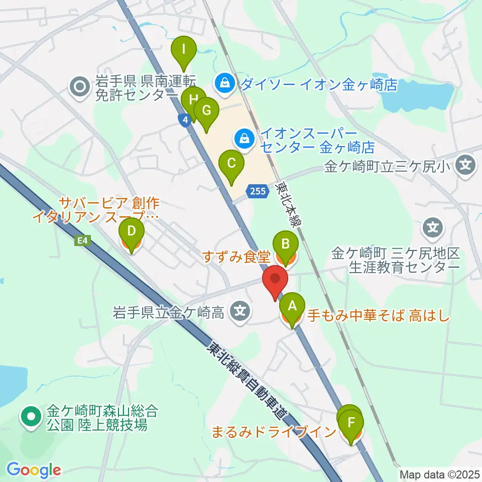 正時堂ピアノ壱番館周辺のファミレス・ファーストフード一覧地図