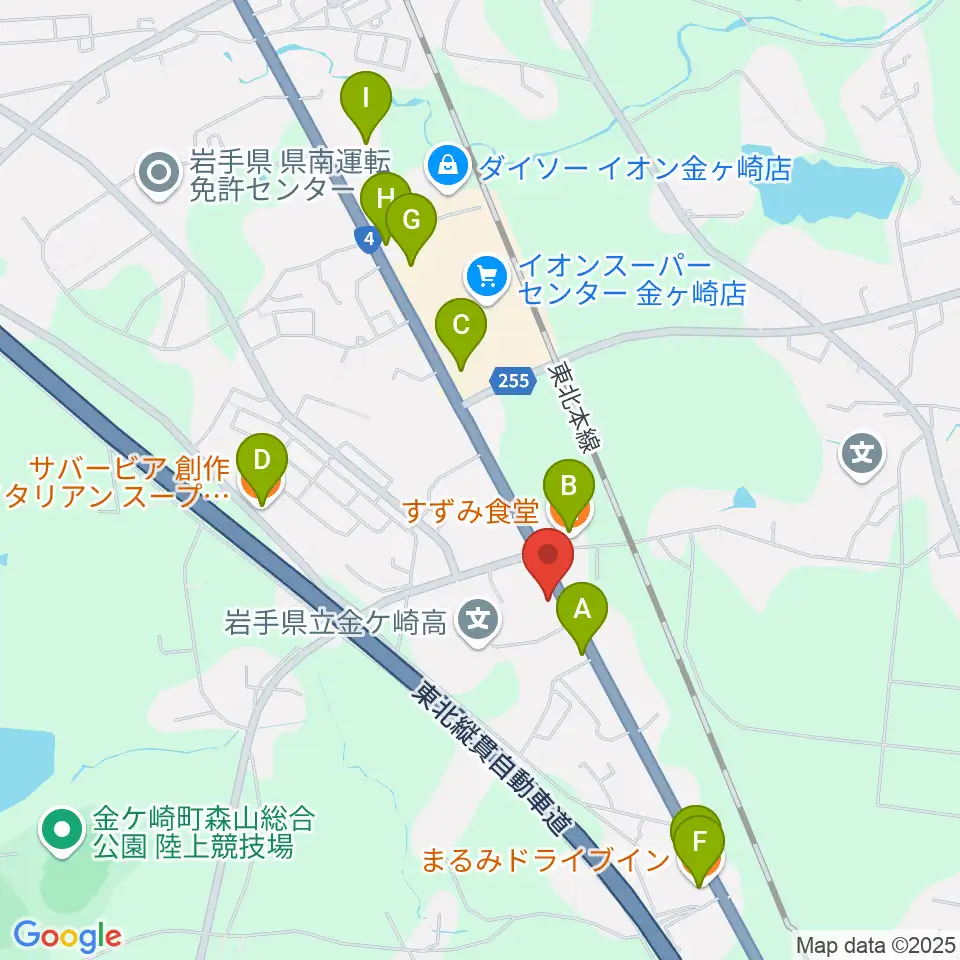 正時堂ピアノ壱番館周辺のファミレス・ファーストフード一覧地図