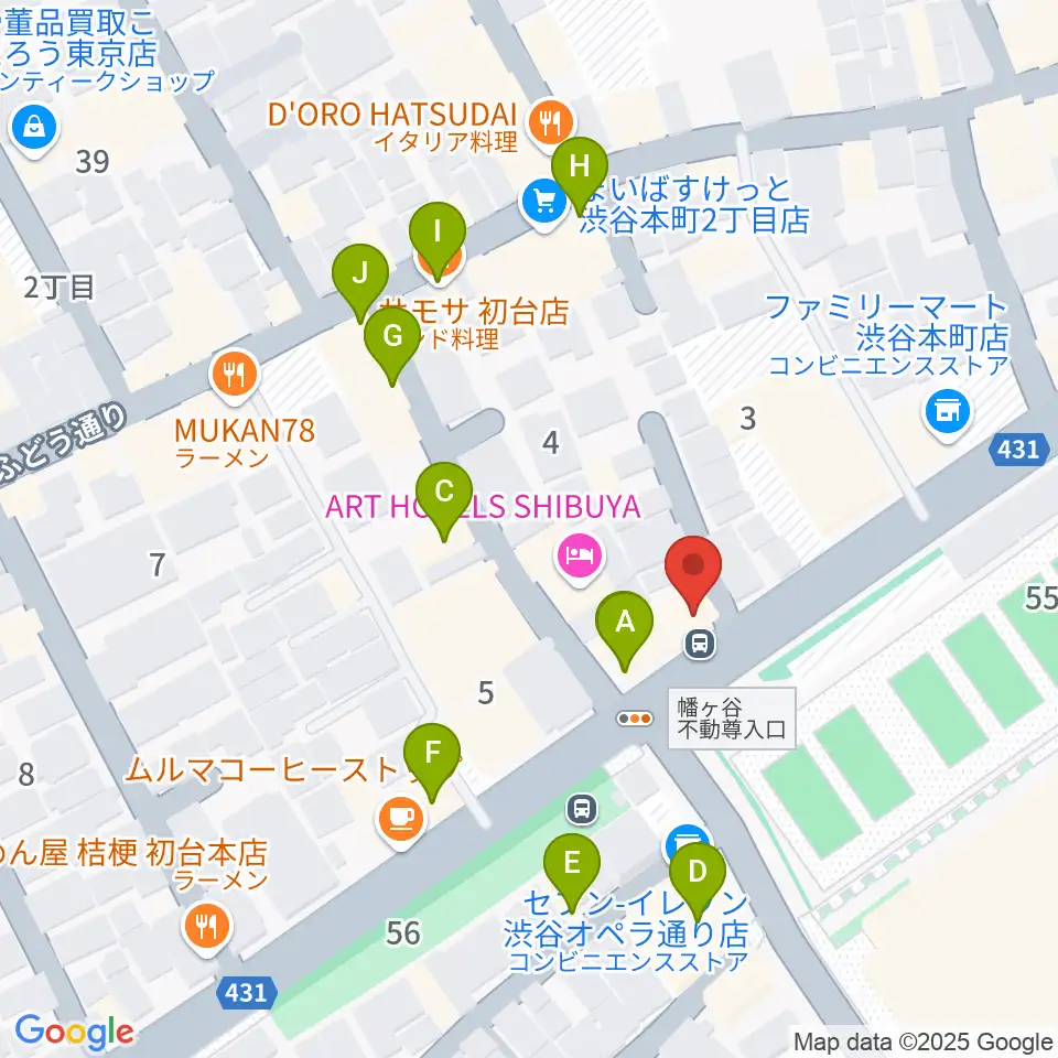 レオミュージック周辺のファミレス・ファーストフード一覧地図