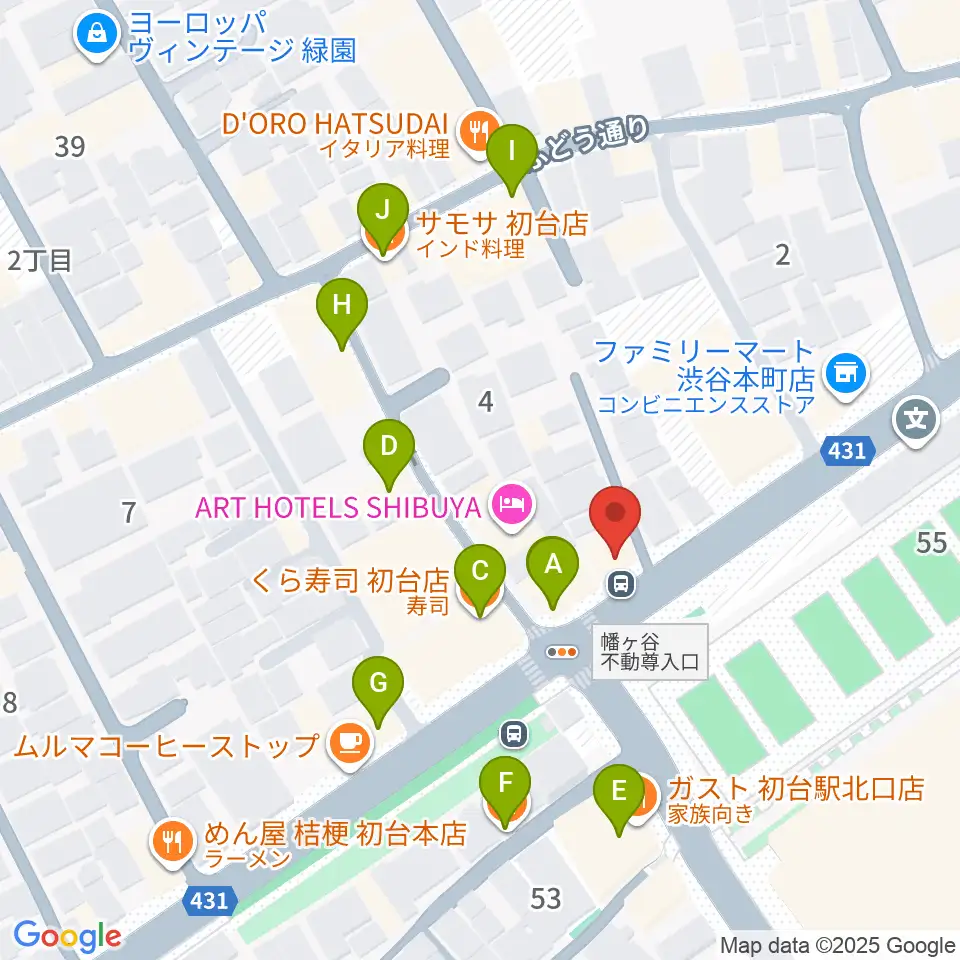 レオミュージック周辺のファミレス・ファーストフード一覧地図