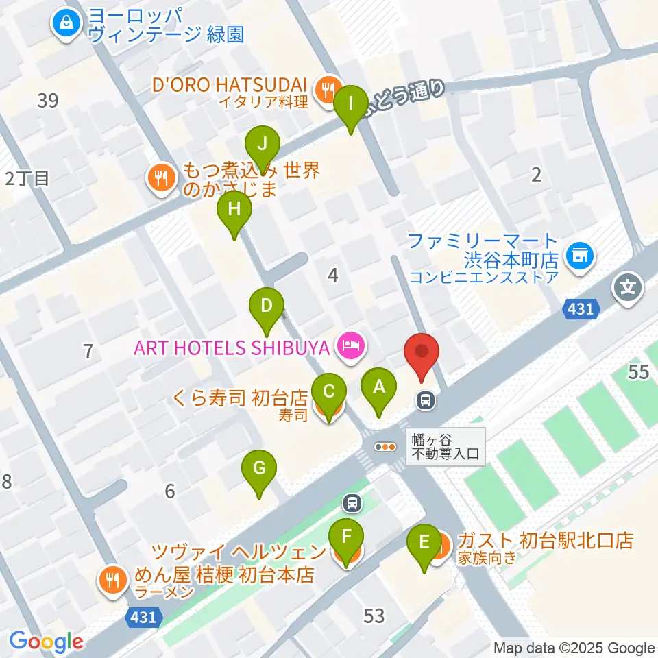 レオミュージック周辺のファミレス・ファーストフード一覧地図