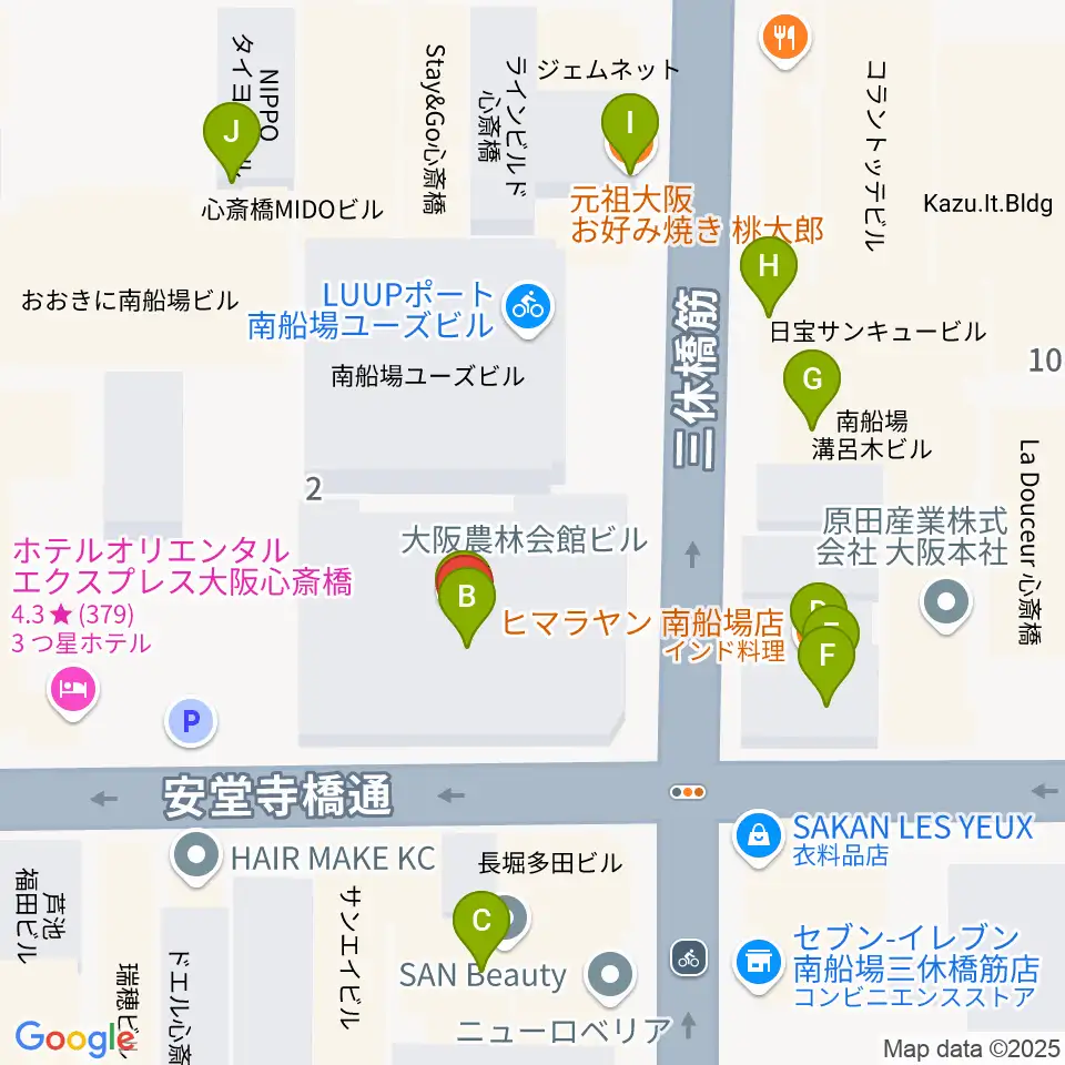 ストリングフォニック周辺のファミレス・ファーストフード一覧地図