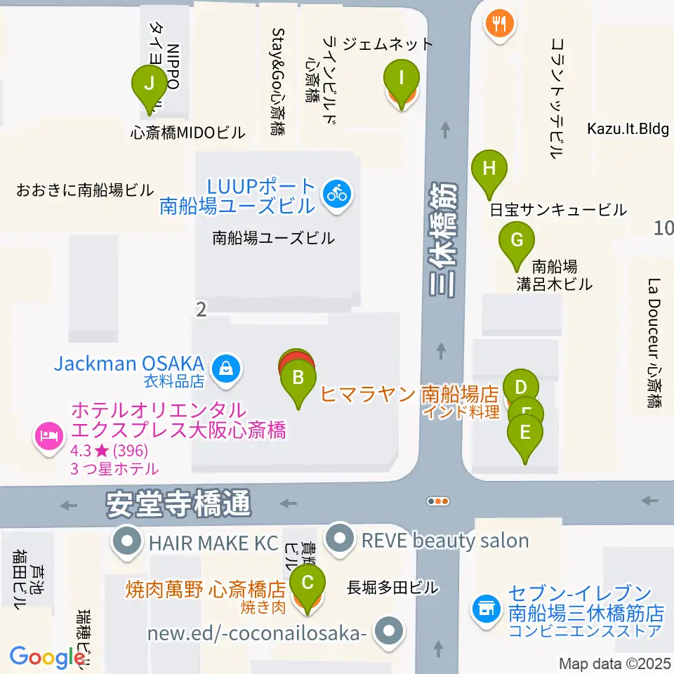 ストリングフォニック周辺のファミレス・ファーストフード一覧地図
