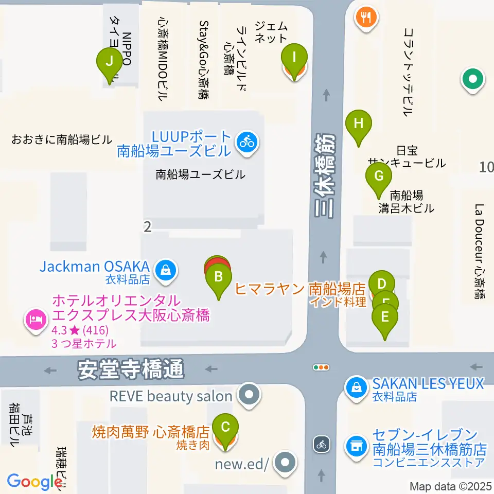 ストリングフォニック周辺のファミレス・ファーストフード一覧地図