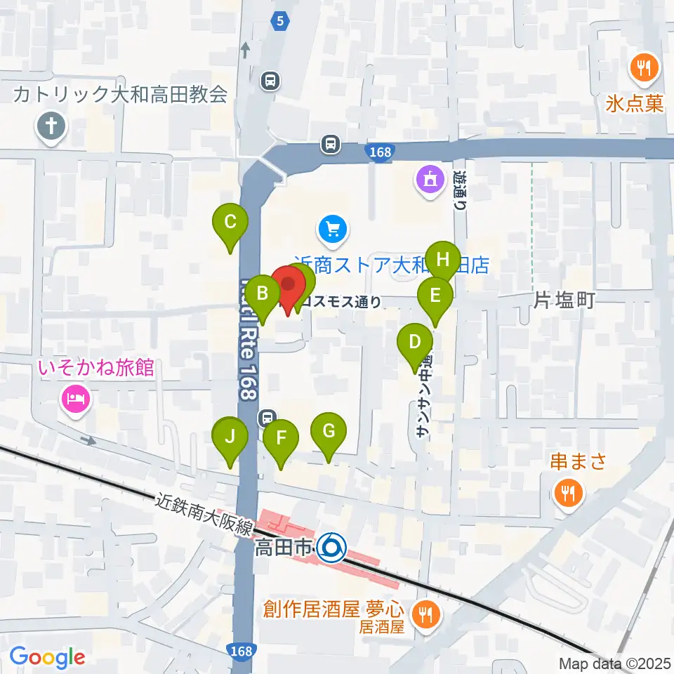 末吉楽器店周辺のファミレス・ファーストフード一覧地図